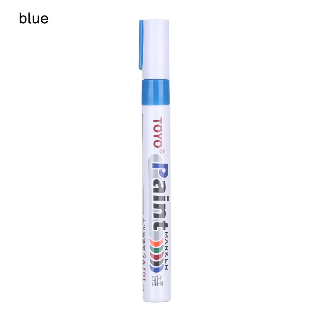 1PC Car Tyre Tire Permanent Paint Marker Pens Oily Markers Scratch Repair Multifunction Applicator Tool Touch Up Pen: Blue