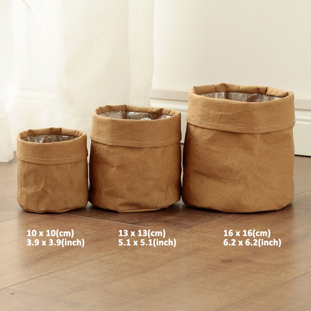 Vaso da fiori da giardino vasi di carta Kraft ecologici impermeabili per piante Drouble multifunzione borsa per piante riutilizzabile forniture da giardino