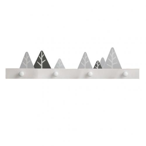 Estilo nórdico de dibujos animados pasillo sala de estar puerta llave sencilla gancho colgador para ropa: GreyTriangleTreeFour