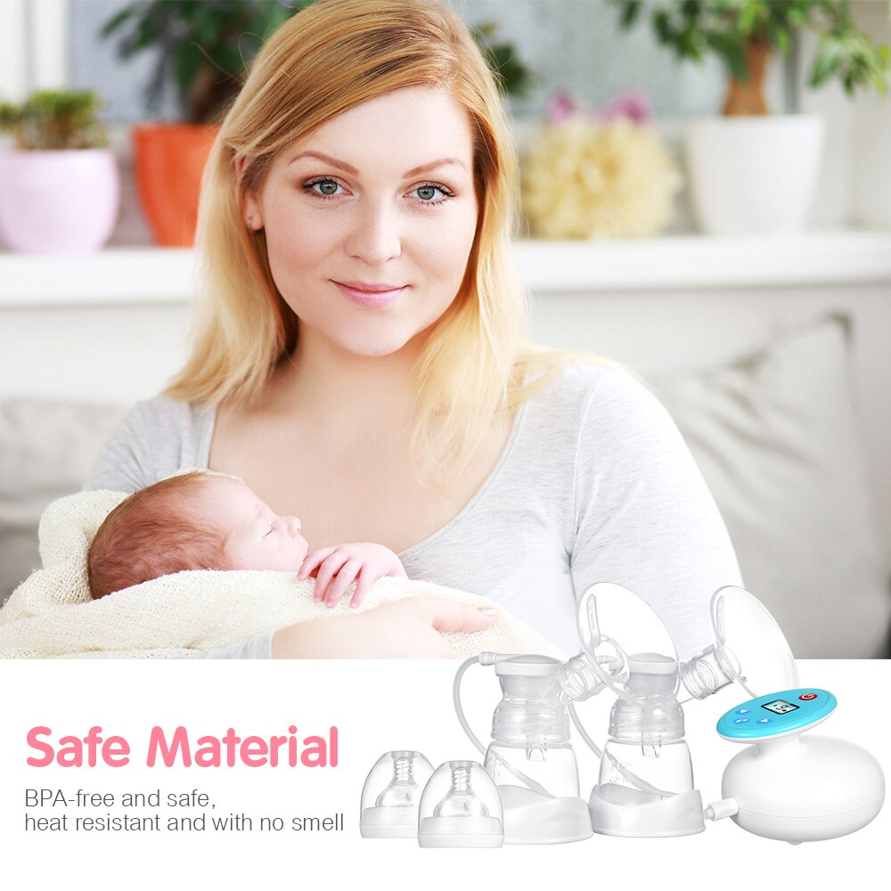 Double Electric Breast Pump BPA-Free Dual Mode of Massaging &amp; Pumping 9 Suction Levels Super Quite Breasting Pumping for Home