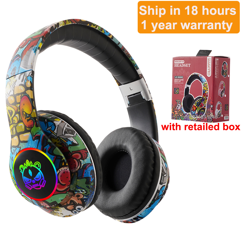 Trådlösa headset med blixtlampa för barn, öronhörlurar med mikrofon, bluetooth-headset, stereo, musik, spelhörlurar, flickor, pojkar: Gul