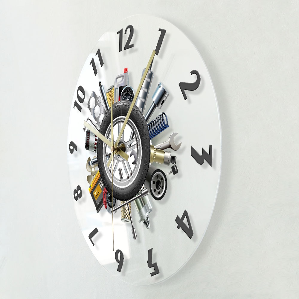Horloge murale de Garage pour hommes | Outils de voiture, Pimp Your Ride Garage, horloge murale de Service de voiture moderne, horloge murale Non scintillante, décor de grotte, Auto pour hommes