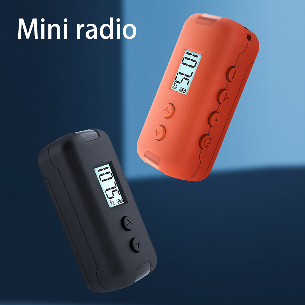 Lomme  fm 50-108 mhz radio bærbar mini dsp chip radiomottaker med lcd-skjerm 3.5mm øretelefoner skjerm 2* aaa strømforsyning