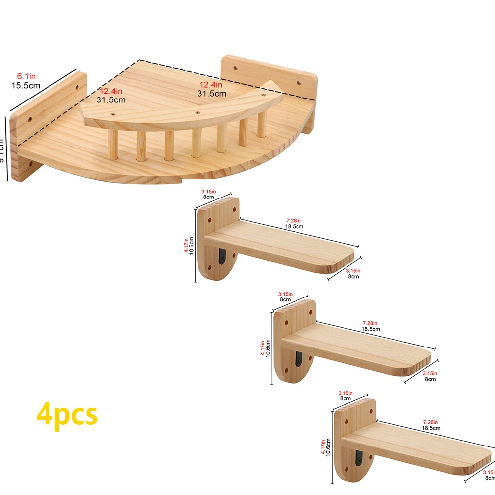 Cat Climbing Shelves Wall Mounted Cat Tree Sisal Scratching Post Cats Hammock House Jumping Platform Rope Ladder Pet Furniture: PURPLE