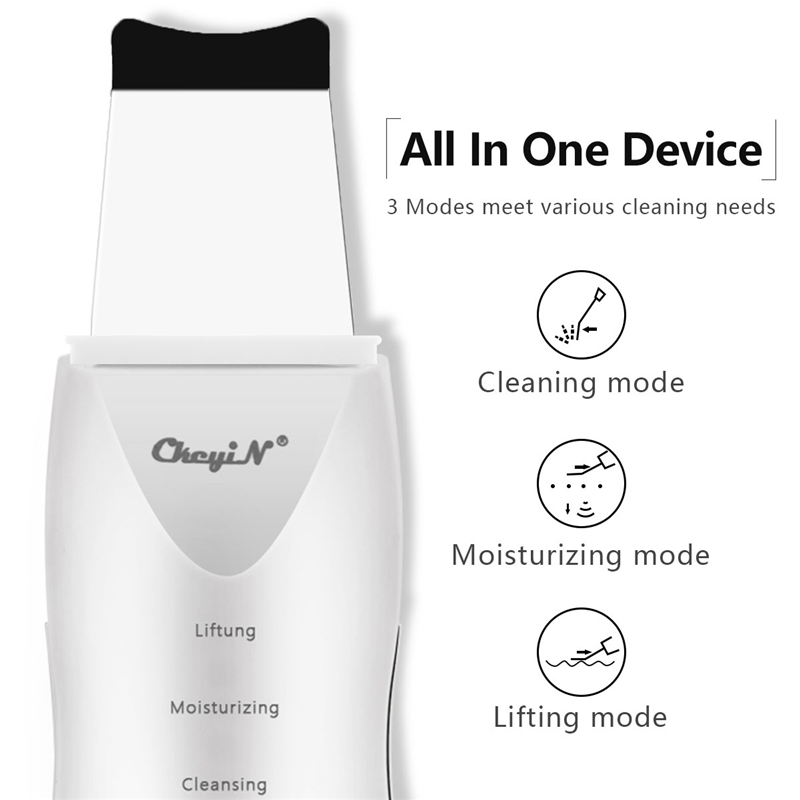 Ultraljud vibration pormask remover skrapa usb uppladdningsbar hud skrubber död hud peeling spade hud dra åt skönhetsverktyg