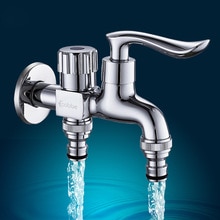 Brass Washing Machine Tap Wall Mount Chrome Finished Small Tap Decorative Double Garden Faucet Double Using Bibcock Taps