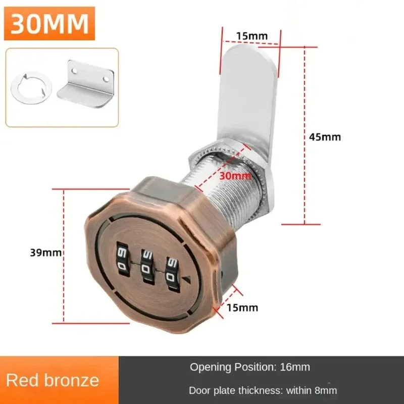 1PCS Password Cabinet Lock Zinc Alloy Password Locks Security Home Automation Cam Lock For Mailbox Cabinet Door 16/30mm: SKY BLUE