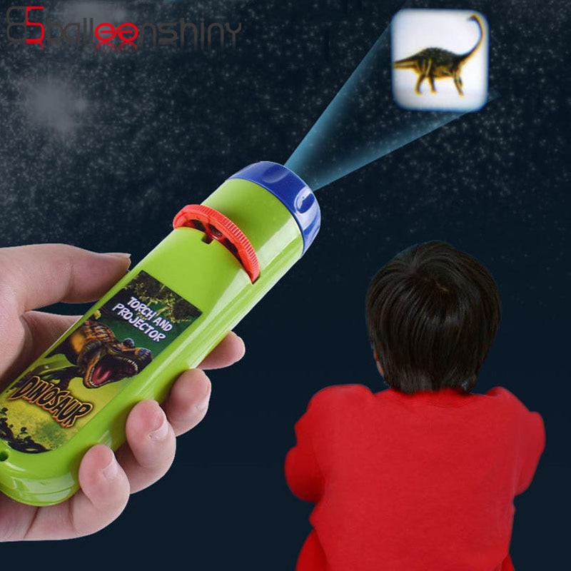 Balleenshiny 1Pc Cartoon Dieren Led Projectie Zaklamp Interactieve Speelgoed Projector Mini Theater Sprookje Kinderen Speelgoed