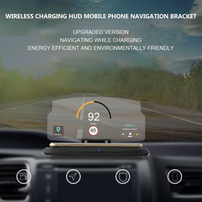 Universal HUD Car GPS Navigation Projection with Mobile Phone Stand Head Up Display
