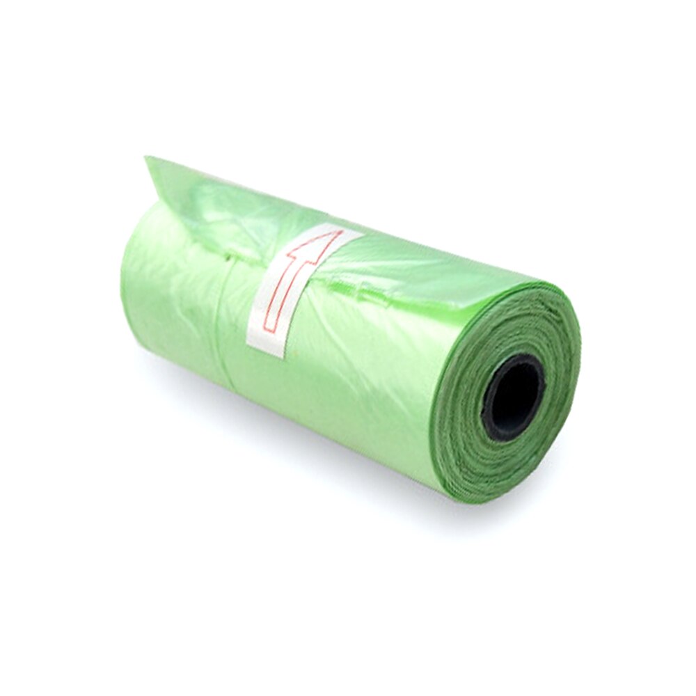 1Rolls 15 Stuks Willekeurige Kleur Hond Kat Kak Tas Afbreekbaar Pet Vuilniszak Pet Outdoor Indoor Home Cleaning Bag geschikt Voor Alle Huisdieren: Green