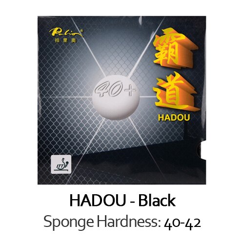 PALIO 40+ HADOU Table Tennis Rubber Blue Sponge (Sticky Offensive) Original PALIO HADOU 40+ Ping Pong Sponge: BLACK Hardness 40-42