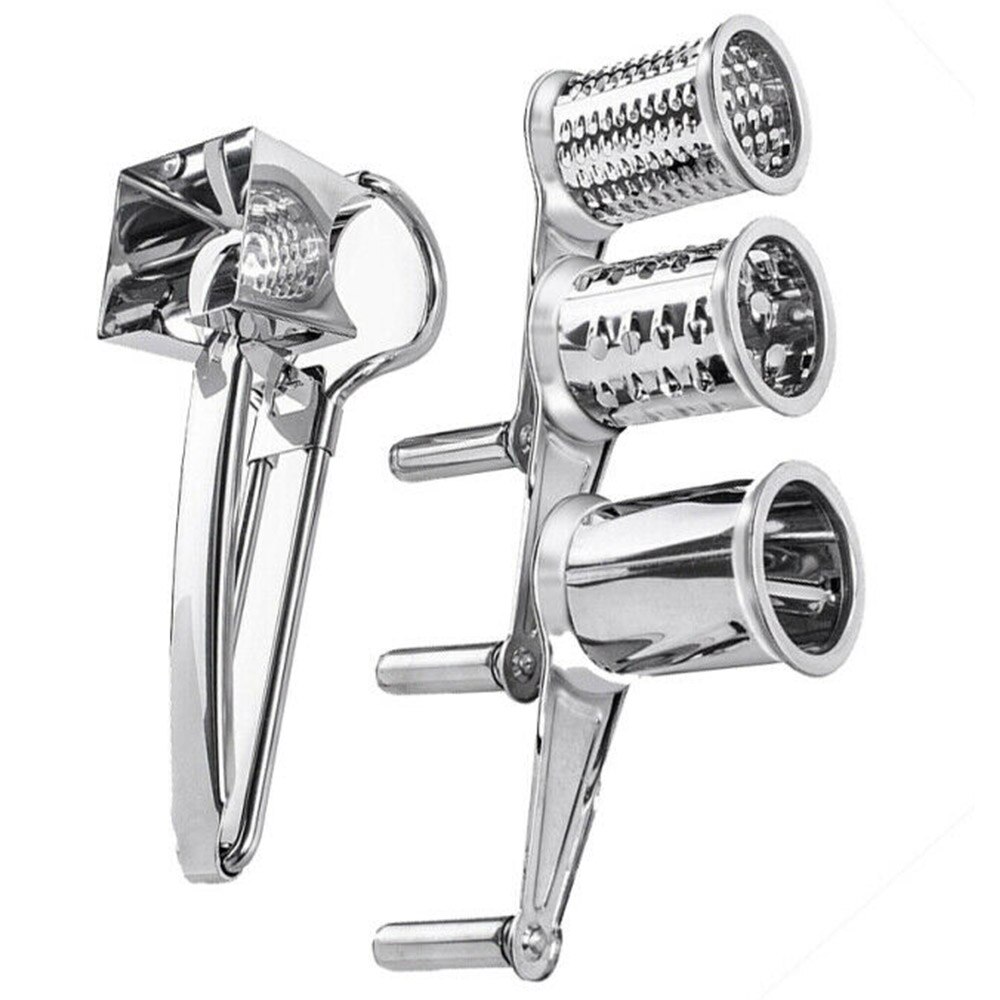 Rotary Cheese Grater Stainless Steel Shredder Cutter Grinder W/ 3pcs Drum Blades Cheese Tools Kitchen Cocina Gadget Chocolate