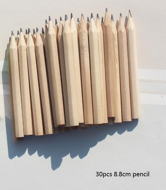 3.5 ''8.8Cm Korte Hout Potlood Terug Naar School Schrijven Briefpapier Pennen Schetsen Potloden Met Scherpere Gum Set: 30pcs pencil