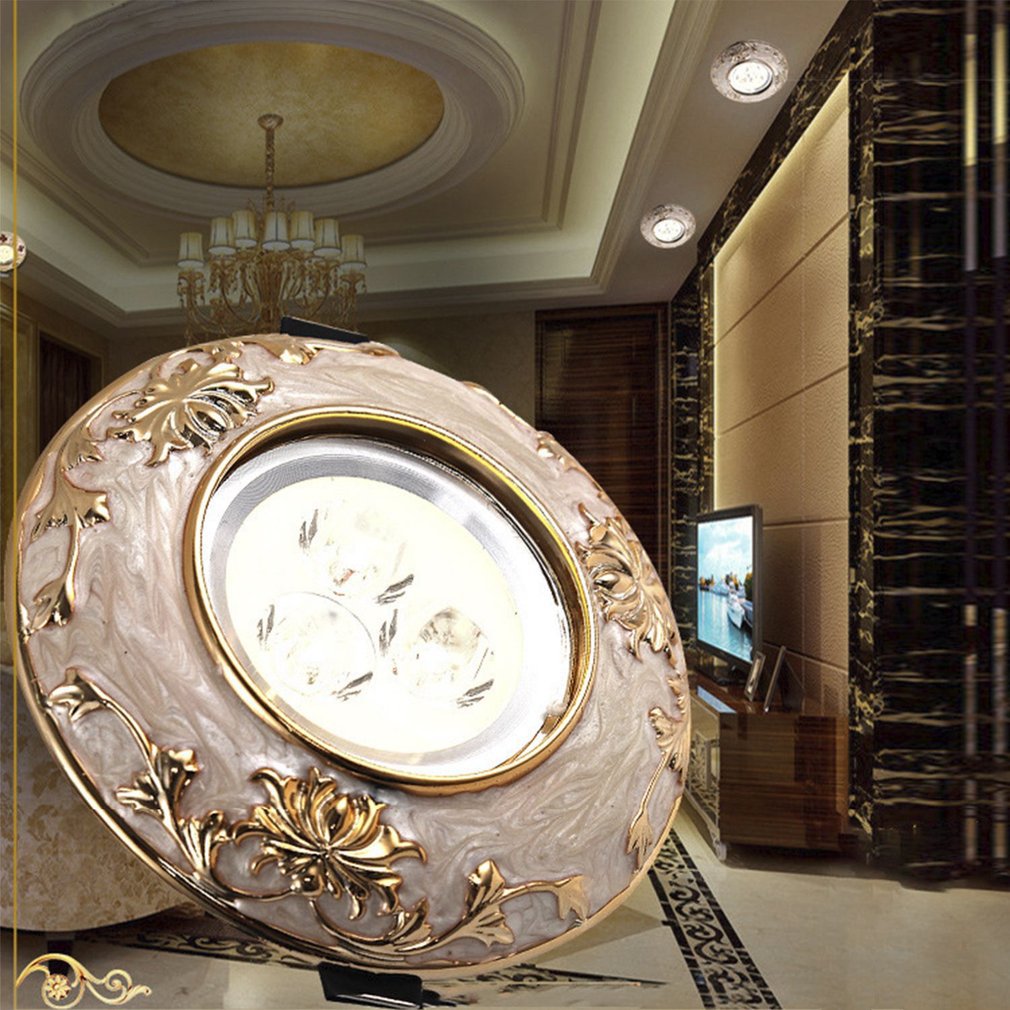 Europese Stijl 3W Led Plafond Lamp Hars Panel Home Verlichting Lamp Kantoor Decoratie Spotlight Moderne Slaapkamer Woonkamer Lamp