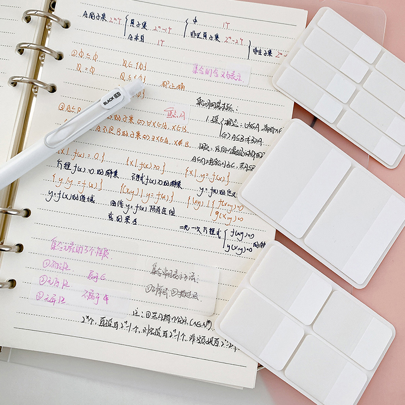 Transparent DIY Index Stickers in Pure White - 40/80/160 Pages for Office & School Supplies