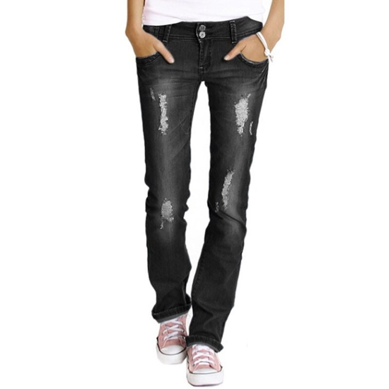 Frauen Jeans Distressed Jeans Damen Zerrissene Denim Hosen Plus Größe Dünne Jeans Hose Casual Hosen Frauen Kleidung