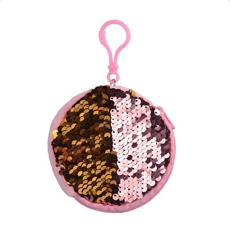 Flicka pojke barn hängbar paljett mini glitterväska liten paljettväska myntplånböcker: Rosa