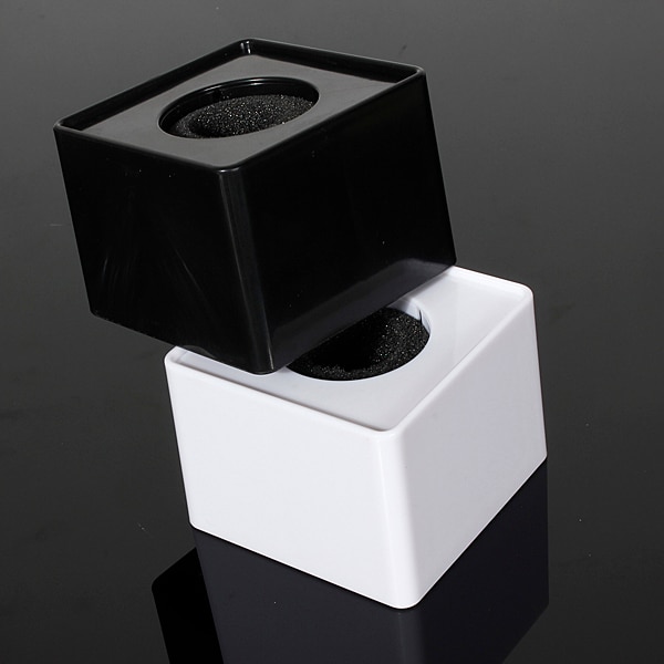 1pcs/2pcs 39mm hole Round Handheld Mic Microphone Interview Square Cube Flag Station Abs Black/White ABS material