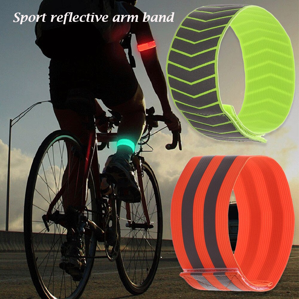 1 PC Fahrrad Reflektierende Streifen Warnung Armband Bike Reflektor Sicherheit Armbinde Laufen Radfahren Bind Hosen Hand Bein Reflektierende Band