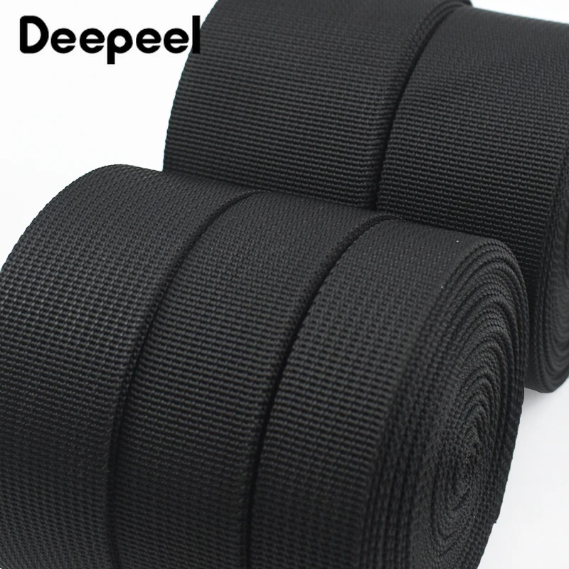 2-20 metros 20-50mm correias de náilon 1mm de espessura fitas de costura pretas banda para saco cinta mochila cinto diy roupas fita acessórios