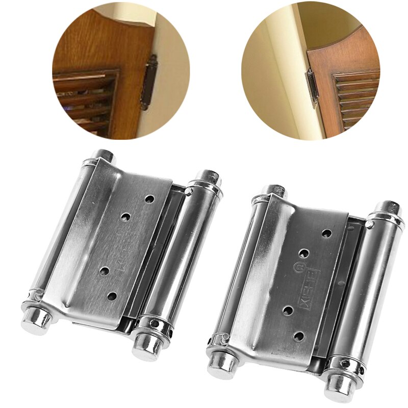 2Pcs 3" Inch Stainless Steel Double Action Spring Hinge Saloon Cafe Door Swing Household