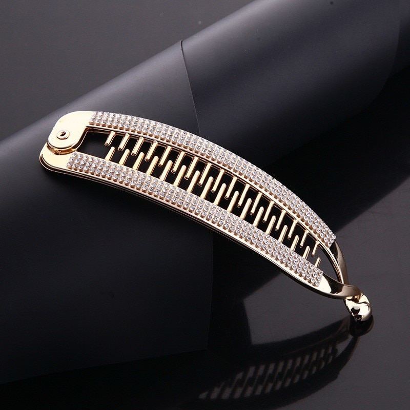 Lange Haaraccessoires Haarspeldjes Elegante Banana Clips Rhinestone Paardenstaart Haarspelden Haar Clip Klem Voor Vrouwen: Default Title