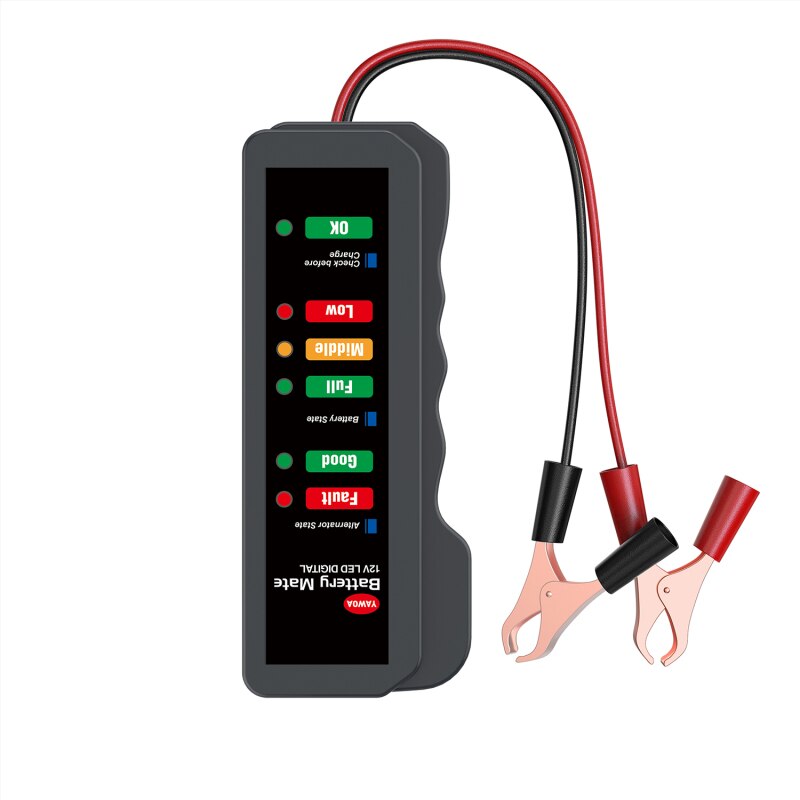 Car Battery Tester Mini 12V Battery Tester Car Diagnostic Tool Digital Alternator Tester 6 LED Lights Display Repair Tool: BM310