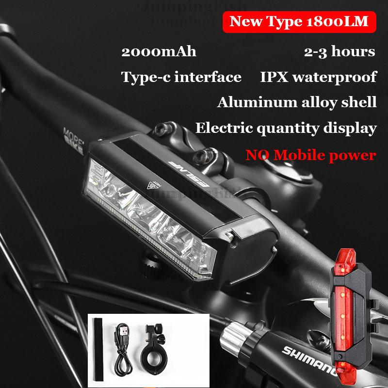 Fiets Licht Voor 5200LM Led Licht Voor Fiets 8000Mah Mountain Cycle Koplamp Lamp Mtb Fiets Licht Usb Zaklamp Super brigh: Paars
