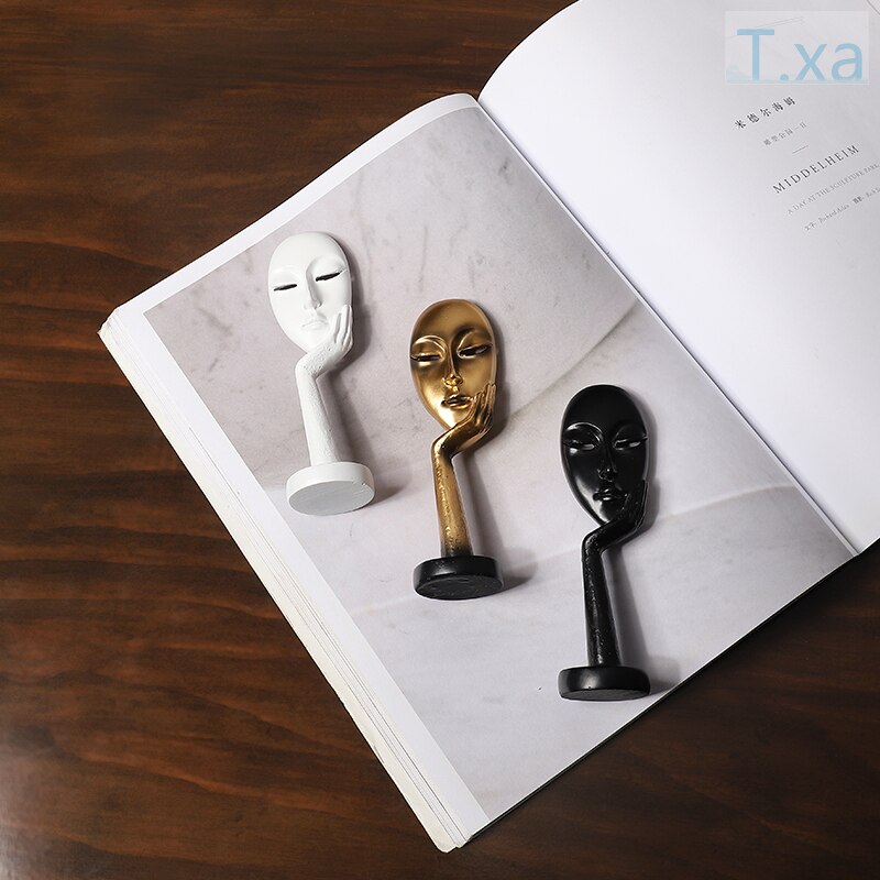 Thinker Statue Abstract Figure Sculpture Small Ornaments Resin Statue Home Crafts Modern Interior Decoration home accessorie
