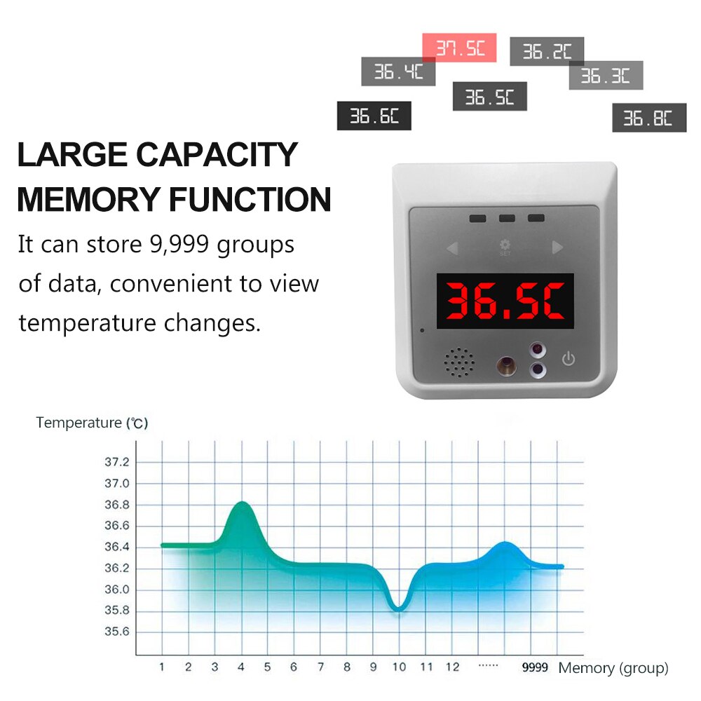 2-in-1 Automatic Digital Thermometer Non-Contact Infrared Temperature Measurement Mini Thermometer High Temperature Alarm