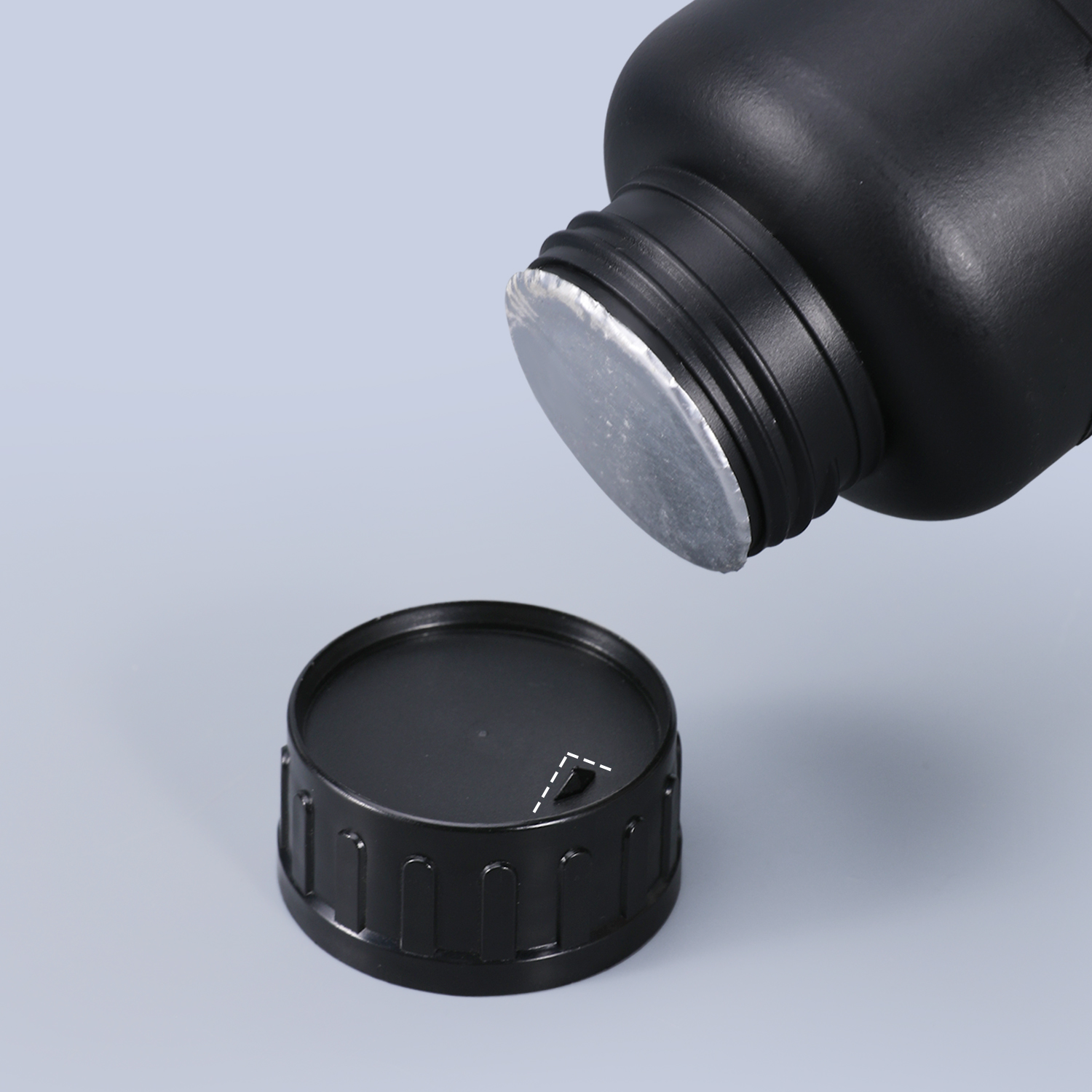 Bouteille de réactif en plastique noir 100ML-1000ML, flacon de alimentaire avec vis HDPE et bouchon, rechargeable, 1 pièce