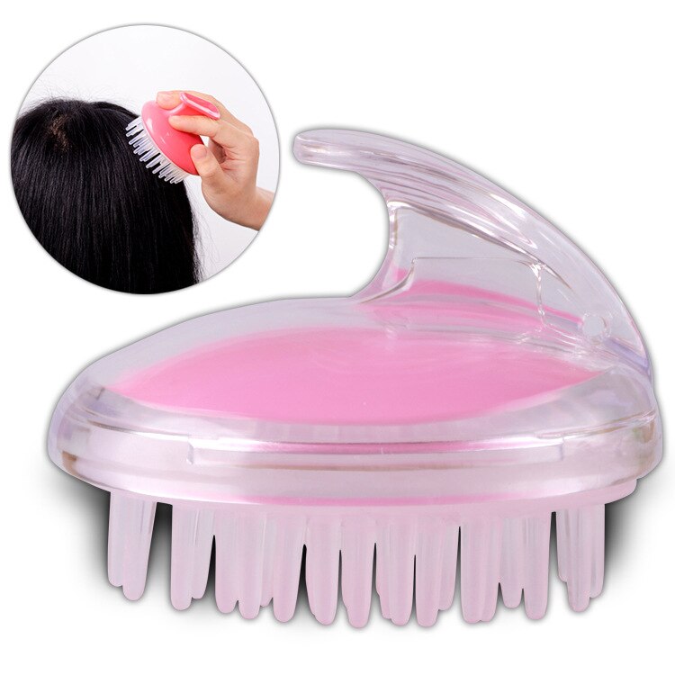 Zacht Haar Wassen Borstel Haar Hoofdhuid Behandelingen Haarverzorging Styling Siliconen Shampoo Borstel Grove Kam Hoofd Body Scalp Massager: Crystal pink