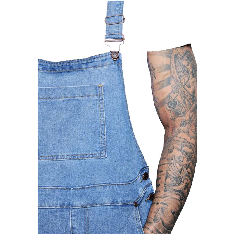 Pink denim overall shorts til mænd hip hop streetwear herre jeans overall shorts plus størrelse korte jean jumpsuits