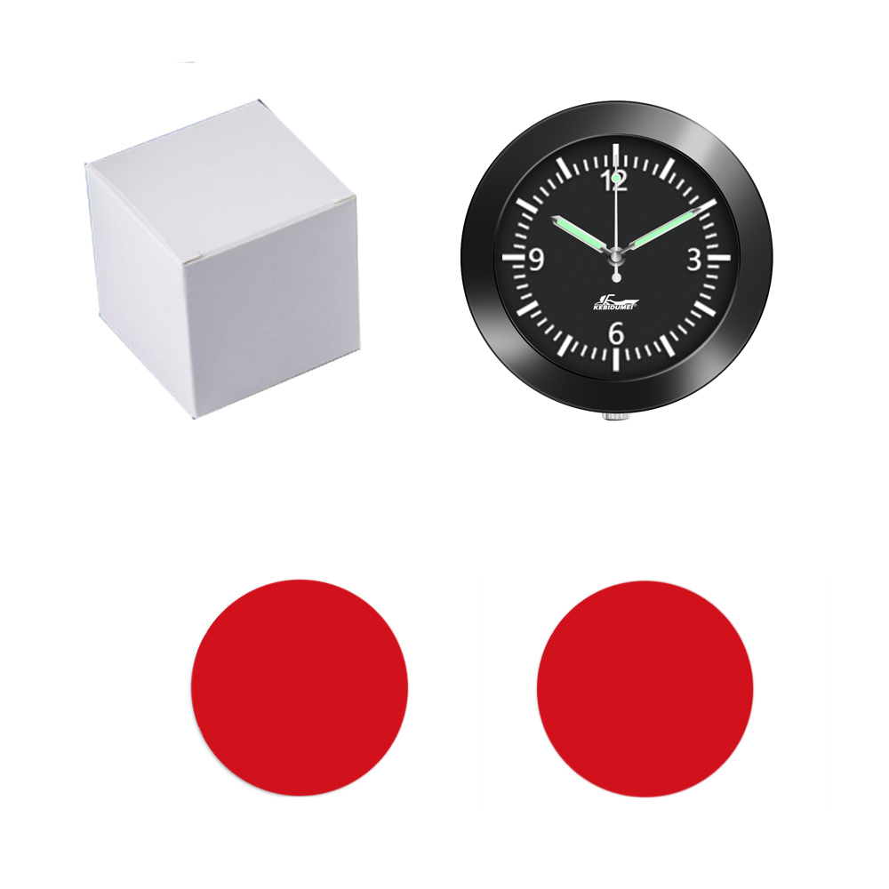 Horloge de voiture lumineuse pour Automobiles, montre numérique interne à coller, mécanique, horloges à Quartz 40mm 43mm, ornement automobile, accessoires de voiture: WHITE