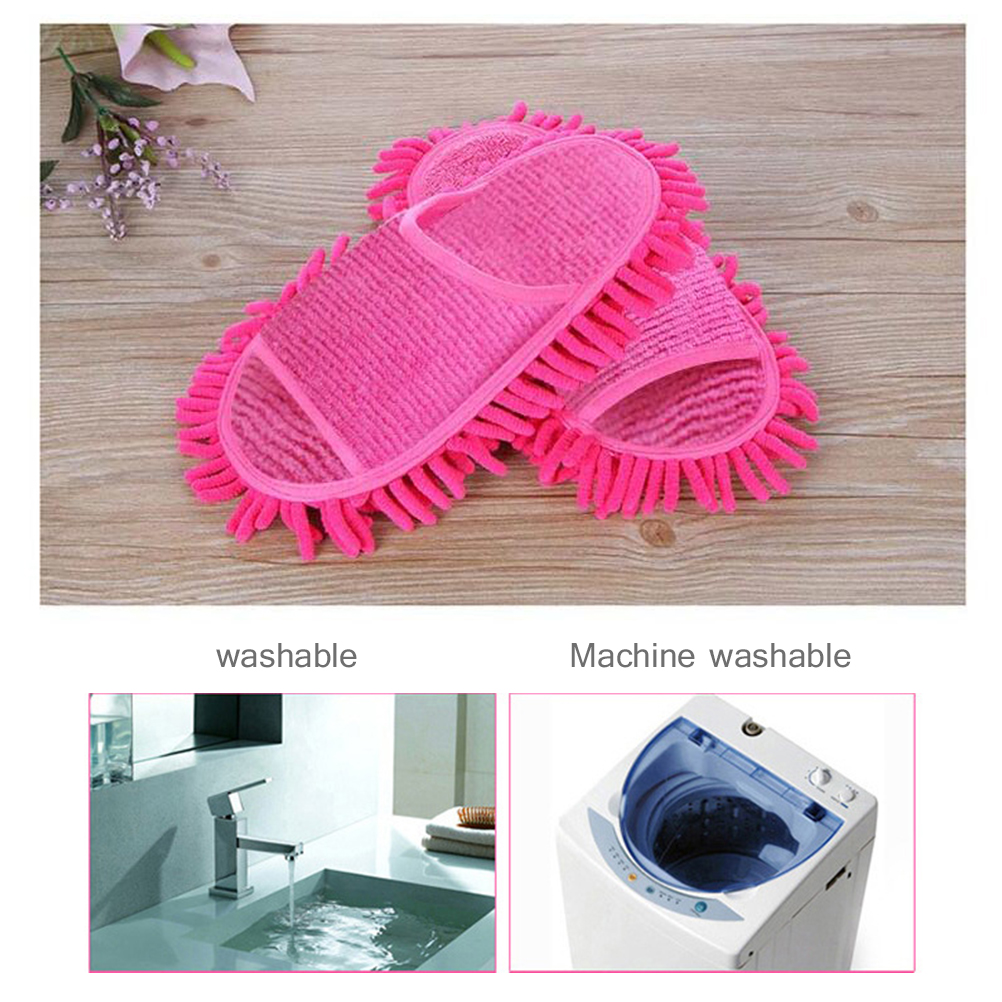 1 paar microvezel chenille pantoffels dames huispantoffels vloerreiniging dweil vloerstofreinigingsgereedschap schoenen keuken