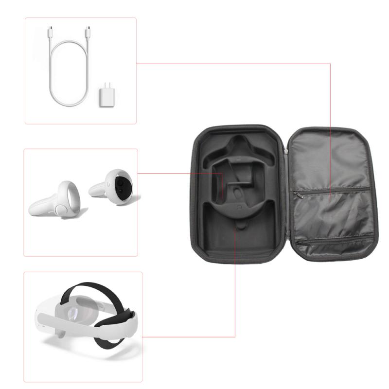 Sac de rangement portable pour Meta Quest 3 casque Vr accessoires Vr étui de protection pour Oculus Quest 3 boîte à main - Chine Housse de transport pour Meta Quest 3 et