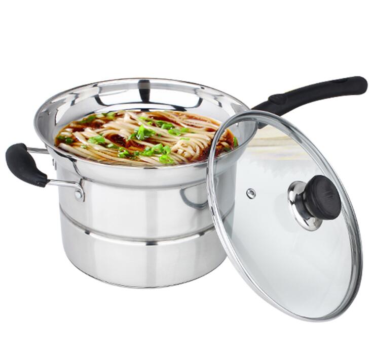Double boilers Stainless Steel soup Pot Cooking Pot Frying pan Milk Noodle fried Steamer Pot cookware Stockpot cooker: pot