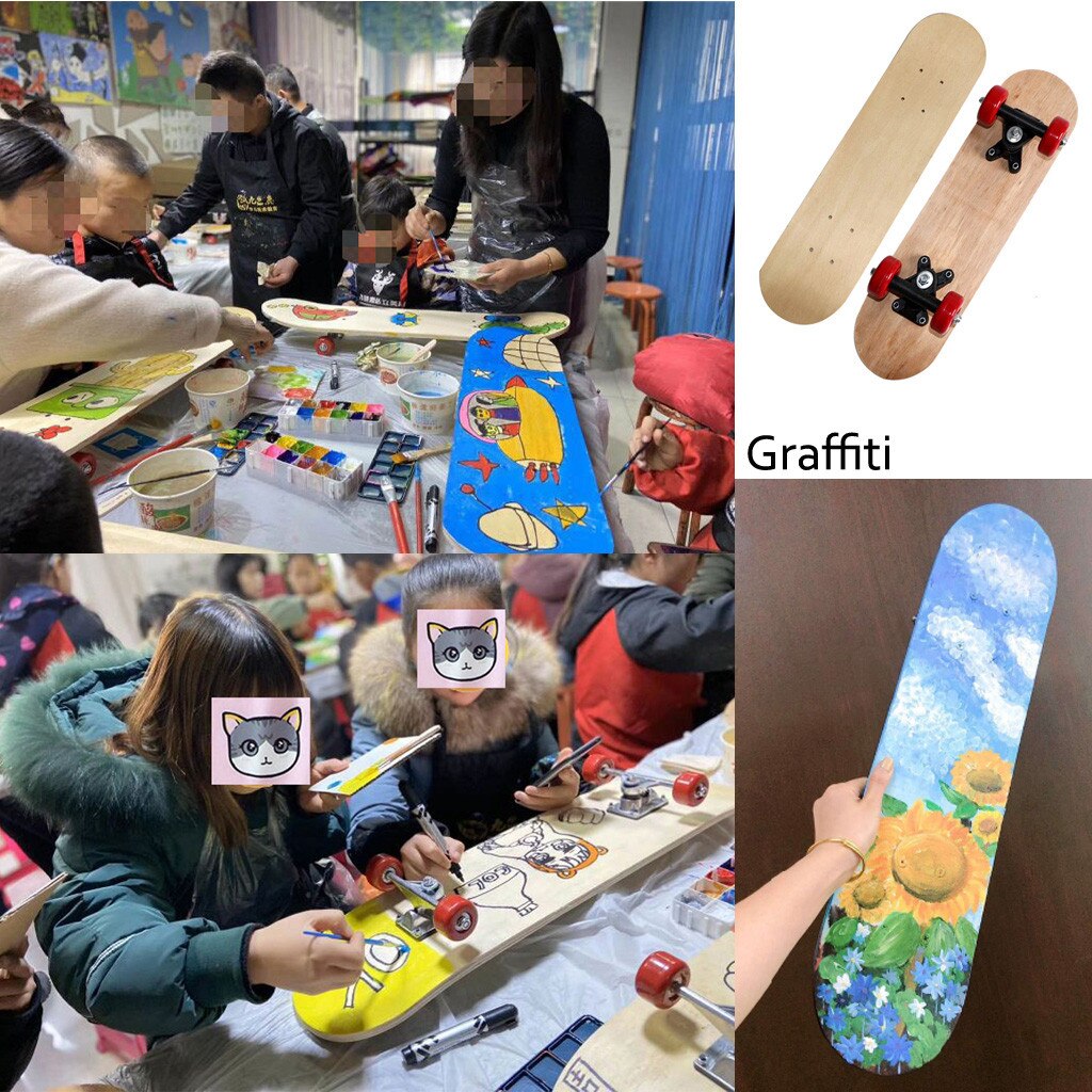 Complete DIY Freehand Skateboards for Beginners Graffiti For Boys Girls Kids Deck Wood Maple Longboard For Kids