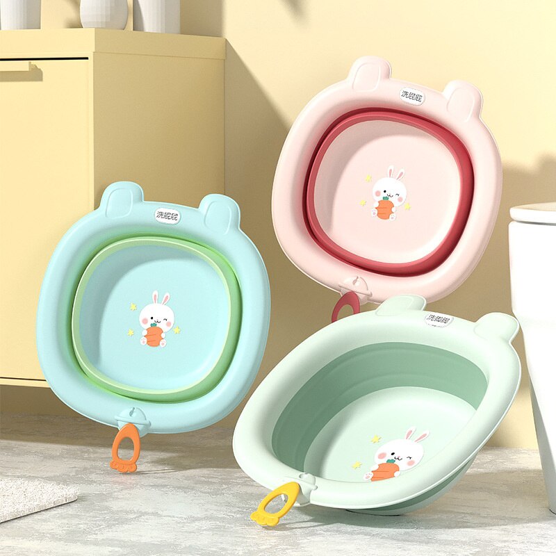 Lavabo pliable pour bébé, panier à linge pliable Portable pour enfants, baignoire avec lanière