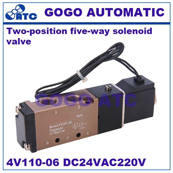 pneumatic Two-position five-way solenoid valve Directional valve 4V110-06 DC24VAC220V Coil cylinder control valve Air valve