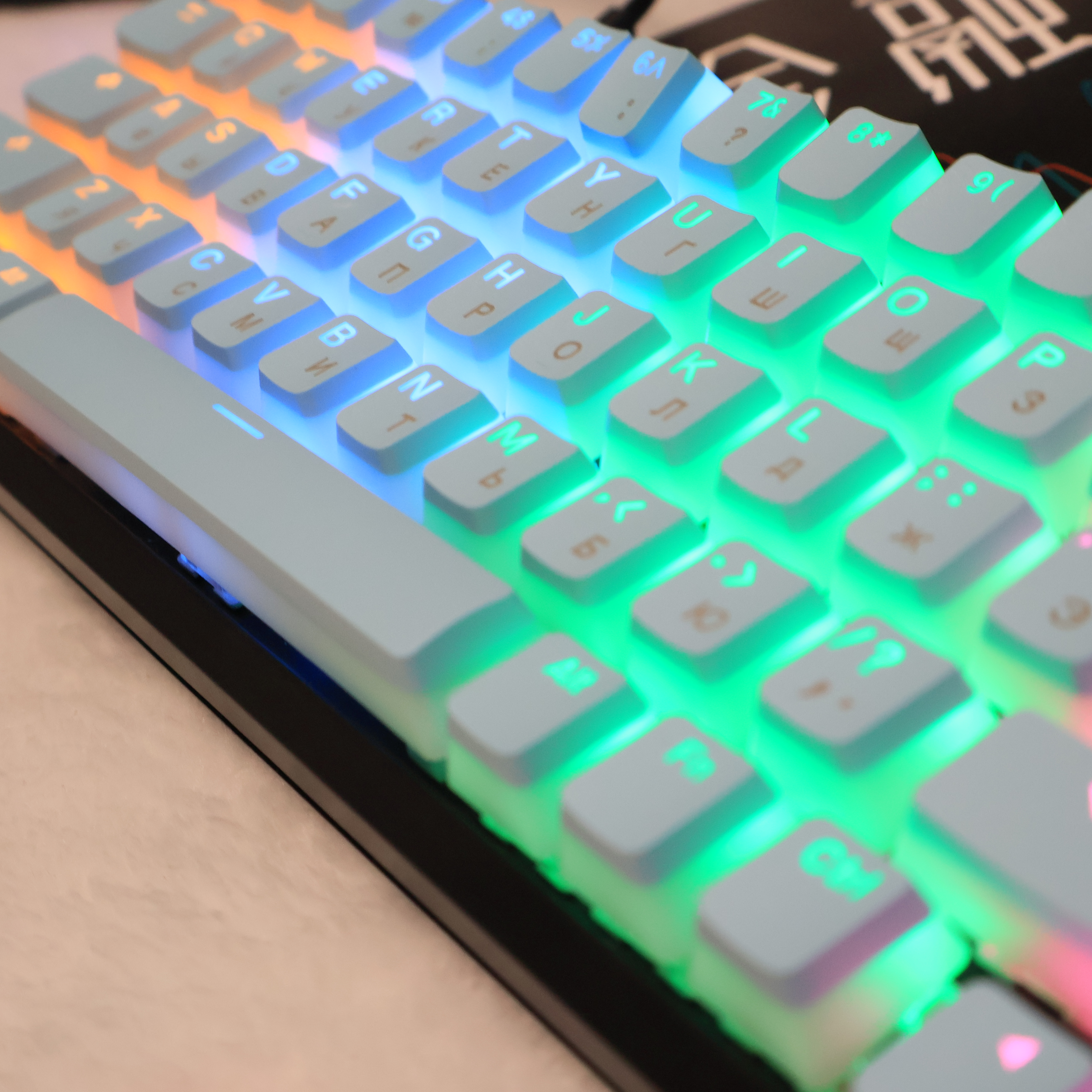 Cyrillic/Russian Pudding Keycaps Layout Keycap for Mechanical Keyboards Keycap Double Shot PBT Full 117 Keys Set Keycaps ISO Key