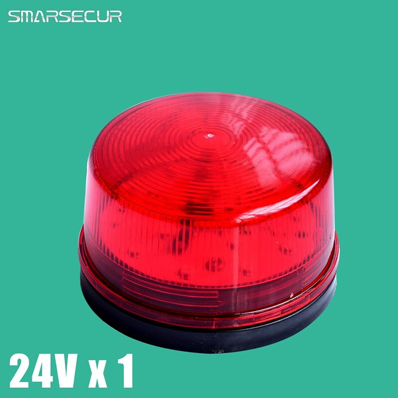 Vandtæt 12v 24vv 220v 120ma sikkert sikkerhed alarm strobe signal sikkerhedsadvarsel rød blinkende led lys til alarm: Led 24v x1 stk