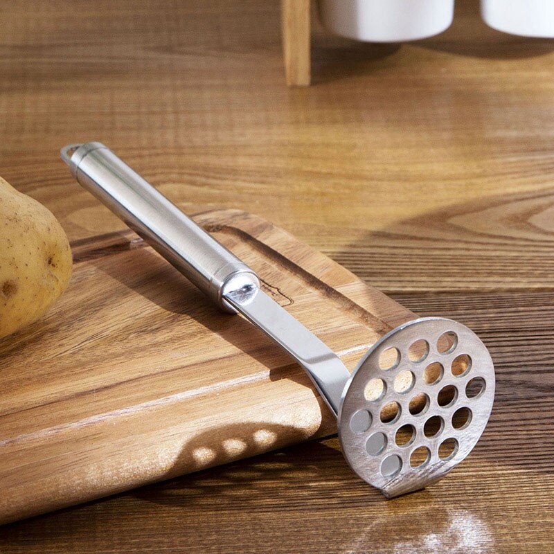 Practical Stainless Steel Tube Handle Potato Masher Mashed Vegetable Device Pressure Mud Tool Kitchen Accessories: Default Title