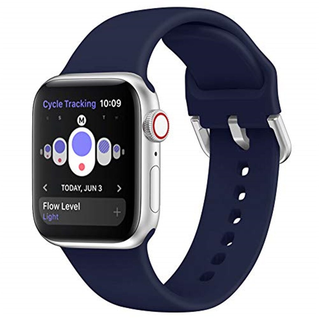 Yayuu Sport Zachte Siliconen Band voor Apple Horloge Serie 4/3/2/1 Band voor horloge 38/42/40/44mm armband horlogeband pulseira: Dark blue