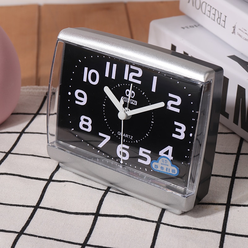 Reloj despertador minimalista, fácil de leer, para mesita de noche, para viaje, hogar, de cuarzo, bonito portátil