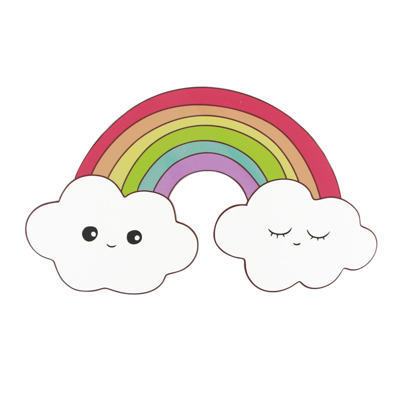 Beautiful 3D DIY Rainbow Clouds Wall Poster Stickers Bedroom In Wall Sticker Kids Room Home Decor Wood Plate Wooden Wall Decor: Blue