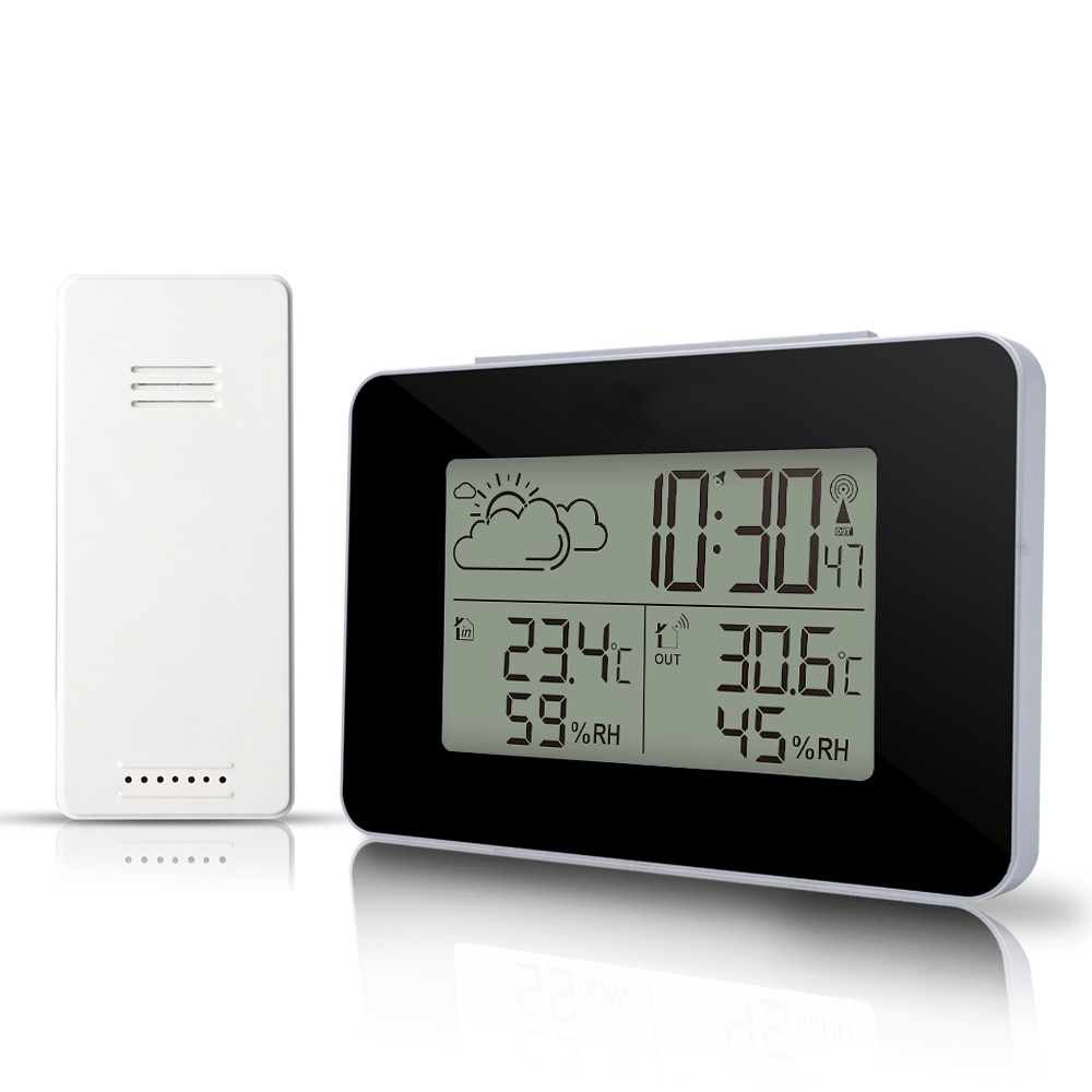 FanJu – réveil numérique FJ3364, Station météo, capteur sans fil, hygromètre, thermomètre, montre LCD, horloge de Table de bureau