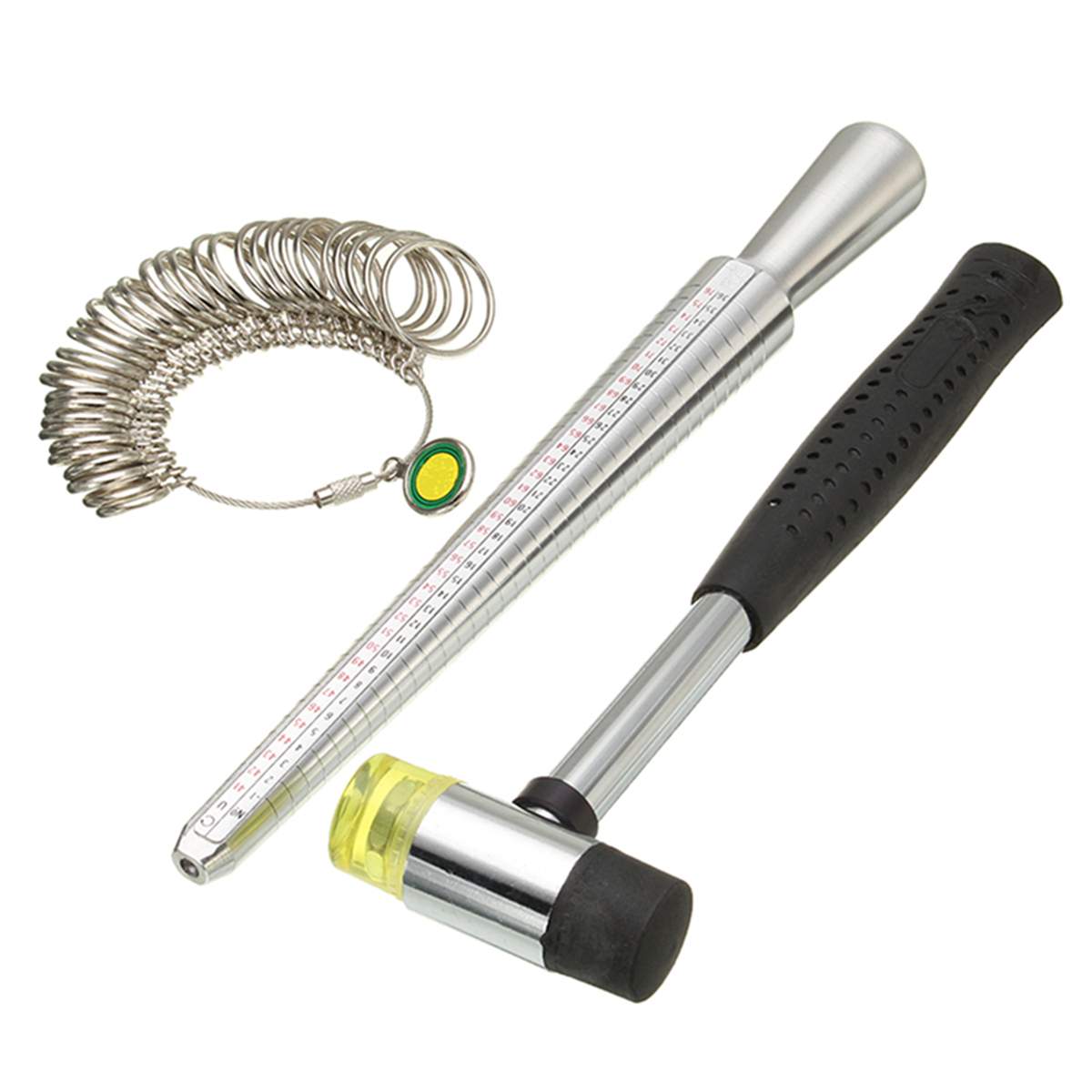 3 Stuks Ring Sizer Finger Gauge Stick Doorn Ring Set 1-33 Ons Maat Meten Hamer Sieraden Tool Kit hand Tool