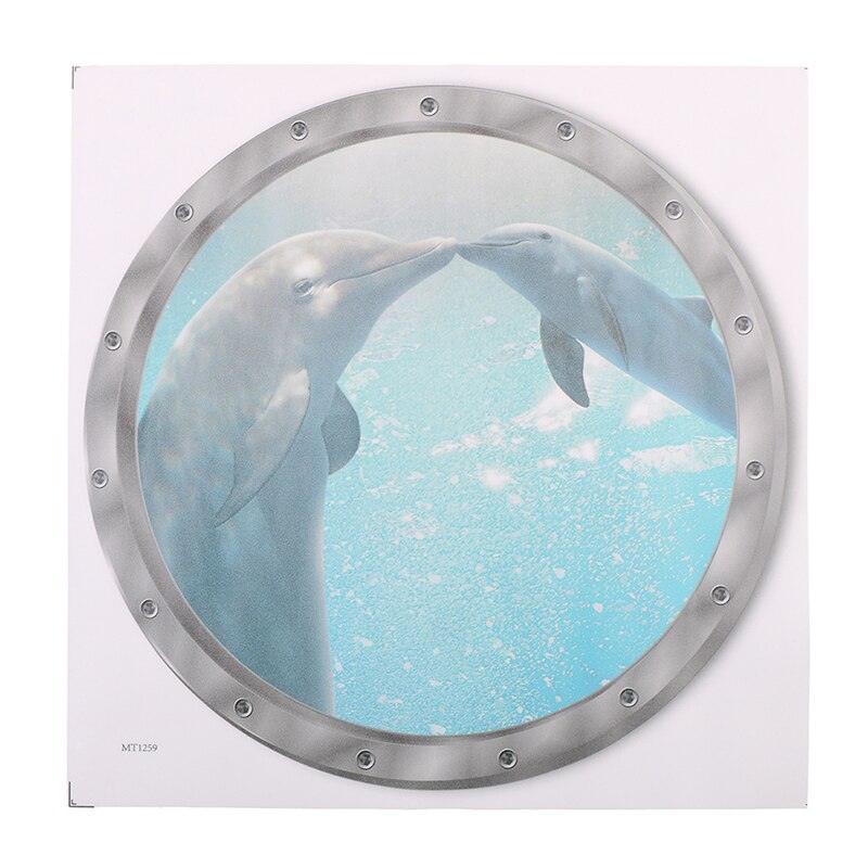 5 Styles Underwater Fish Wall Stickers PVC Waterproof Dolphin Turtle Sticker for Washing Machine Decoration for Bathroom Decals: Dolphin