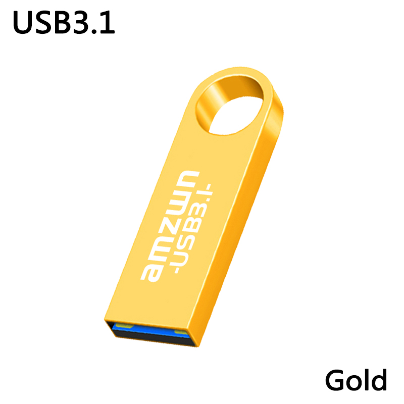 Metall USB3.1 Blitz Antrieb Pendrive 8GB 16GB 32GB 64GB hoch Geschwindigkeit Erinnerung Stock U Disk 128GB wasserdicht Schlüssel Ring Stock Schlüssel: Weiß / 128GB